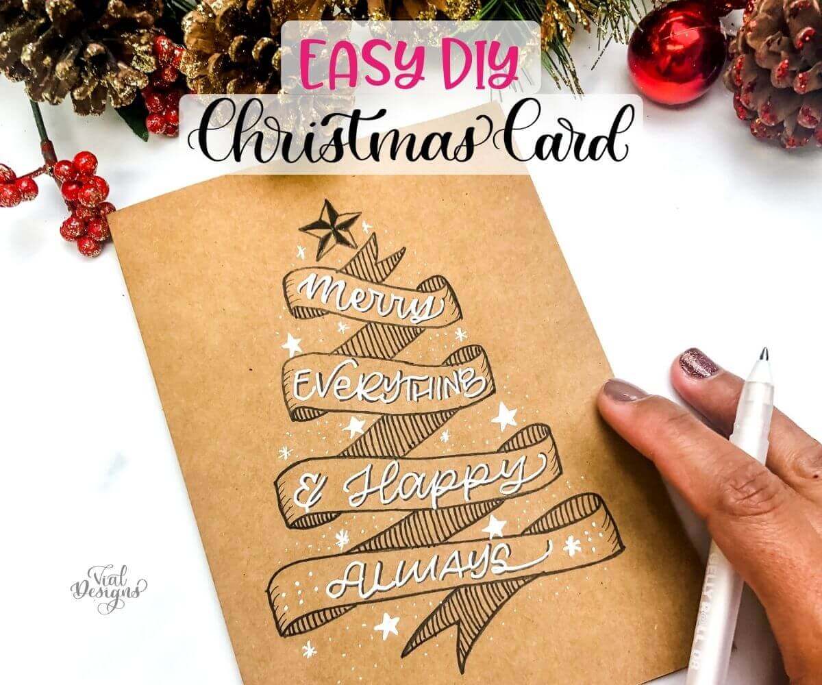 Handmade Calligraphy Christmas Card Ideas Diy Christmas 54 Off