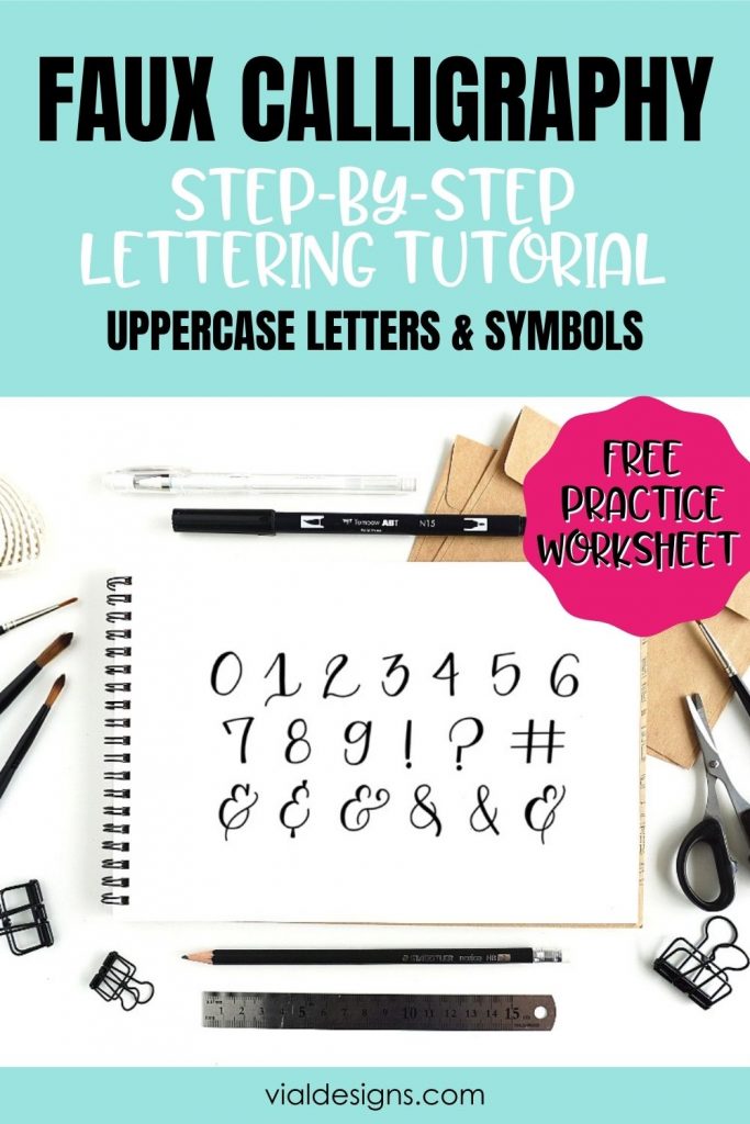 Faux Calligraphy Tutorial: Numbers + Free Practice Sheet