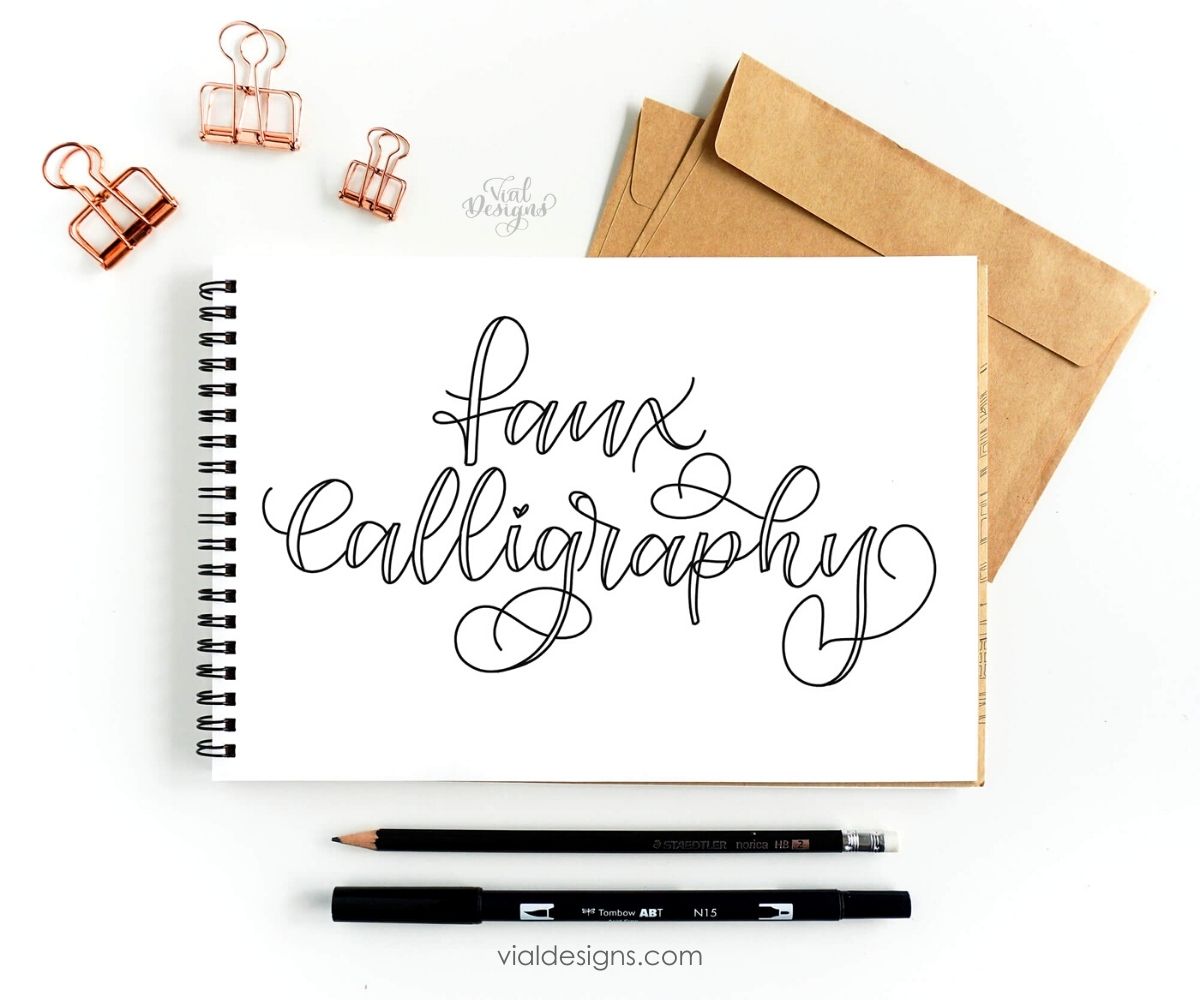 Faux Calligraphy Tutorial | Free Faux Calligraphy Worksheet | Vial ...