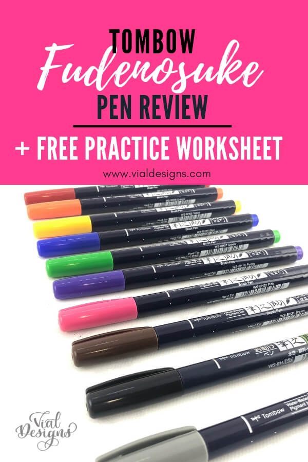 Fudenosuke Colors Brush Pen Set, 10-Pack, Calligraphy & Lettering