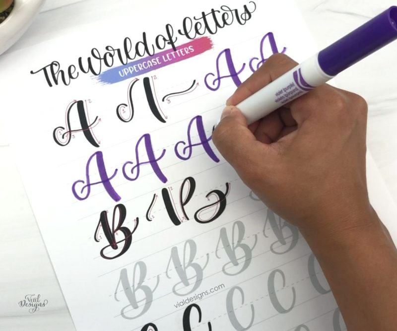 Learn how to do calligraphy with Crayola Markers | Vial Designs
