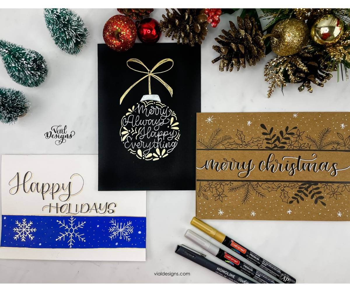 DIY HAND-LETTERED HOLIDAY CARDS - Vial Designs