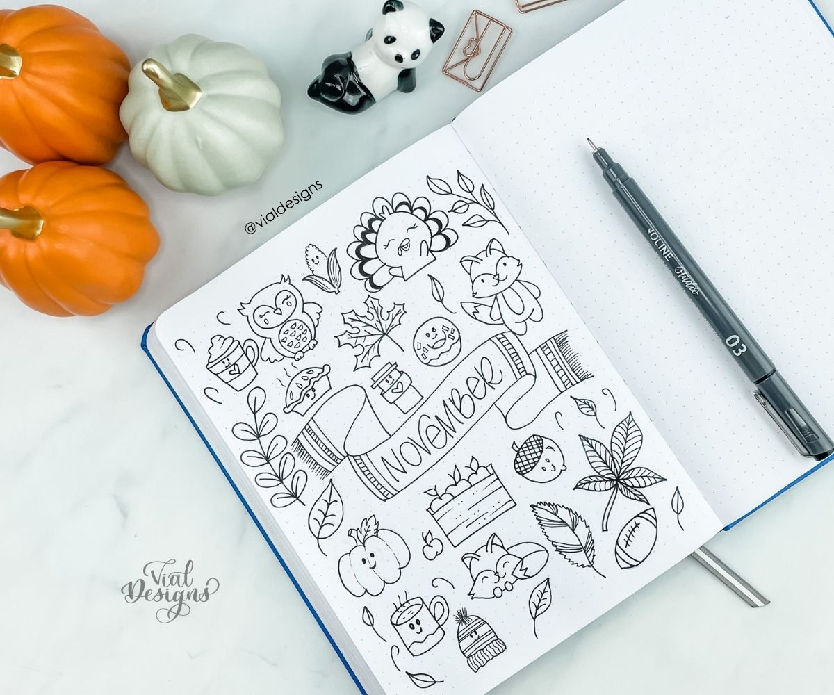 how to draw cute fall doodles
