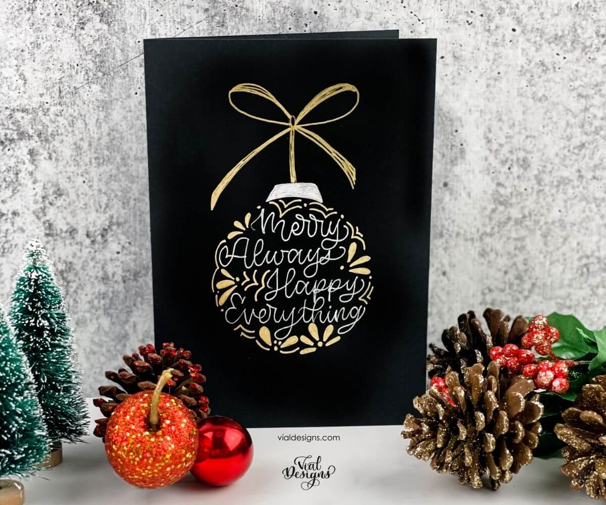 How to Write on Black Paper with Any Pen - A Black and White Christmas Card  - Tombow USA Blog